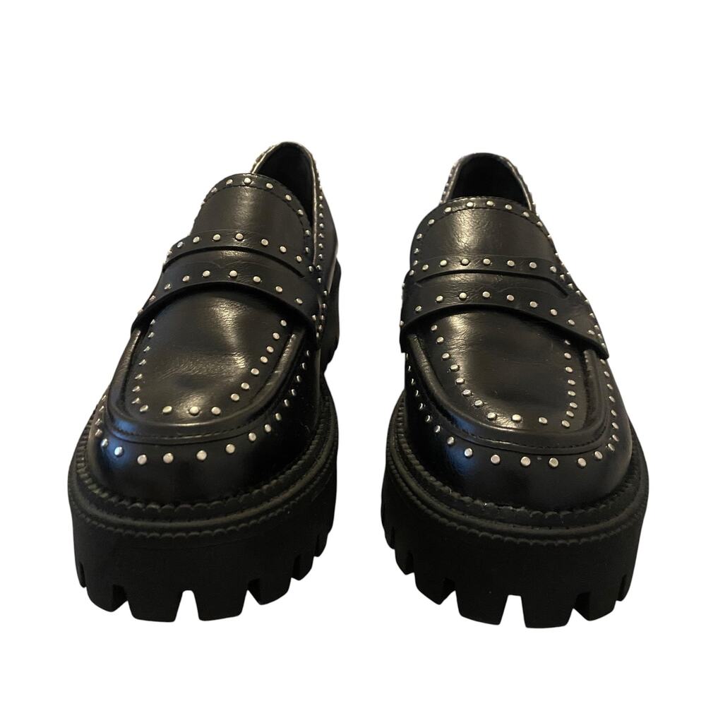Women's DV Dolce Vita Size 7.5 Landun Lug Sole Platform Studded Chunky Loafers - Picture 4 of 9